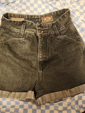 Vintage Express High-Waist Denim Shorts